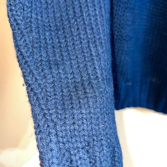 Rachel Zoe Navy Cream Mustard Fair Isle Cowl Neck Acrylic Knitted Sweater - Picture 4 of 10